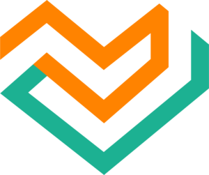 Orange and green lovelytics logo.