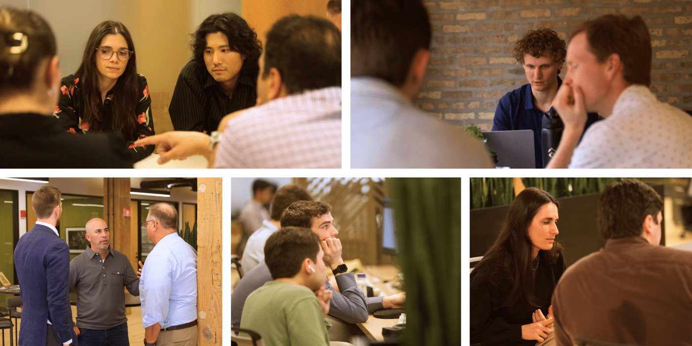 Lovelytics Chicago office team collaborating in River North